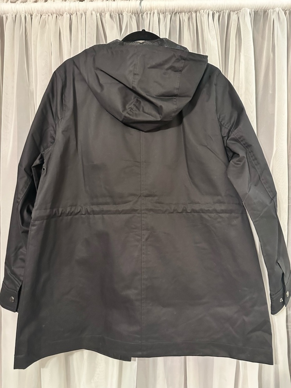 Hunter Black Hooded Waterproof Rain Zip Up Anorak Jacket Size L - Picture 4 of 15